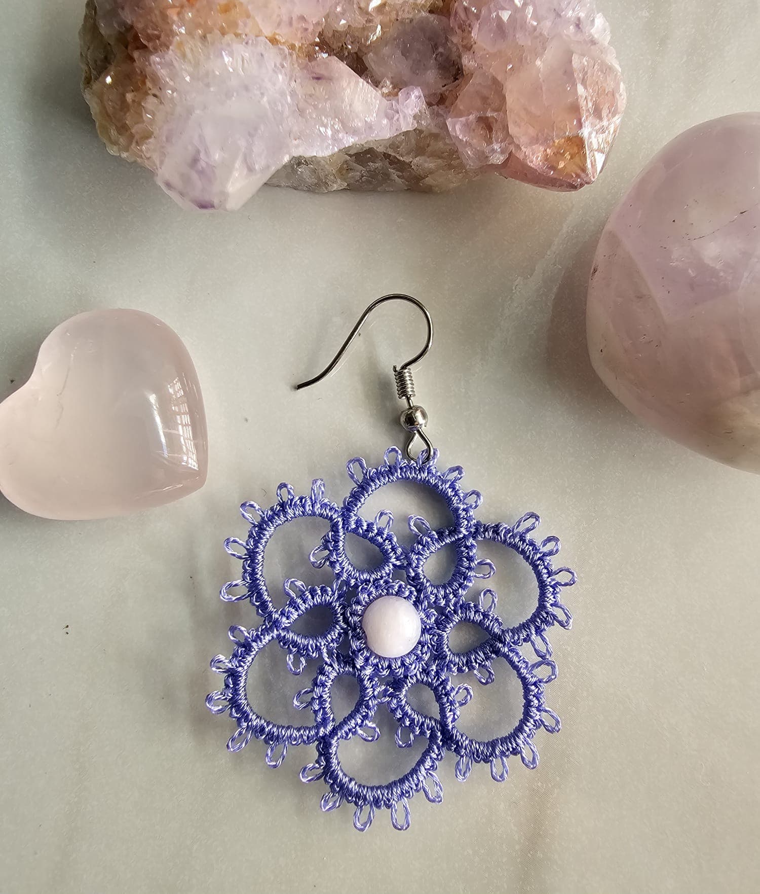 Rosone Grande Con Lepidolite — Orecchini
